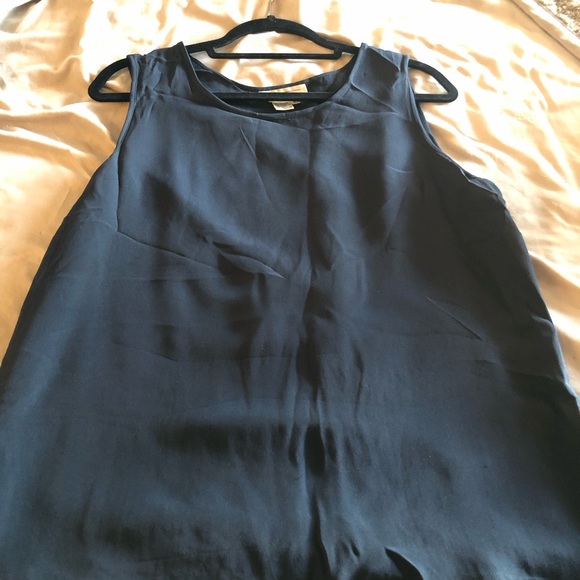 Ladies navy Talbots size 12 silk tunic top - Picture 3 of 3